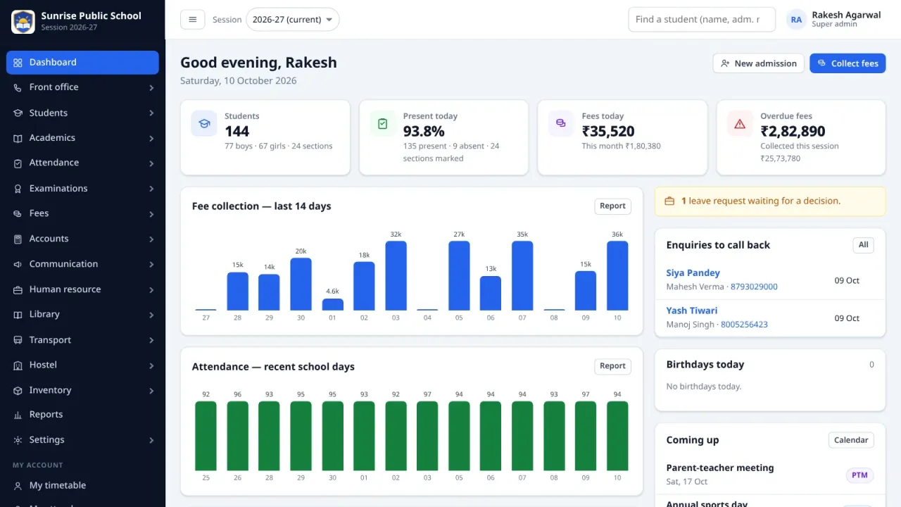 School ERP — Complete PHP School Management System — screenshot 1